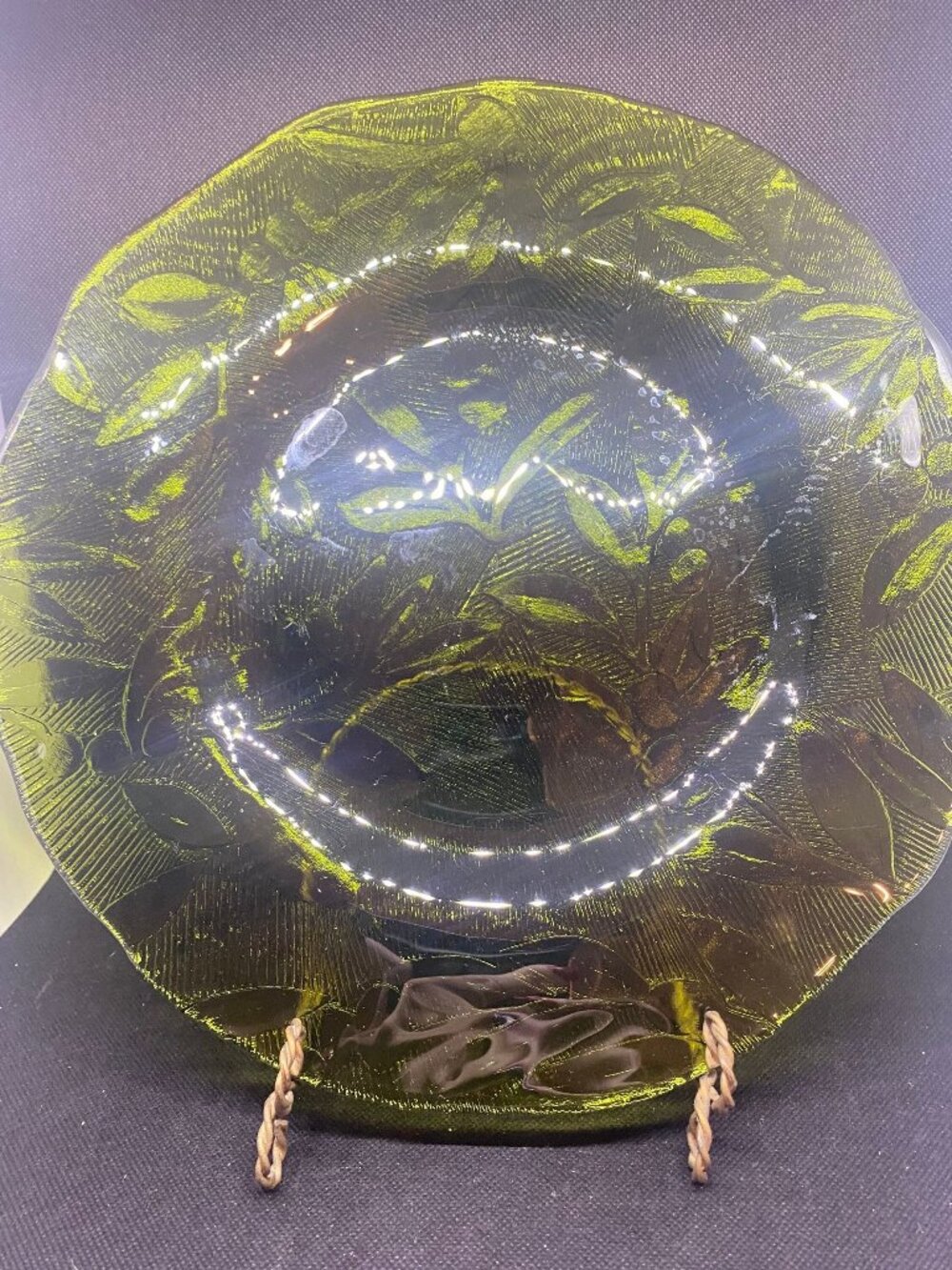 Olive Green Leaf Platter